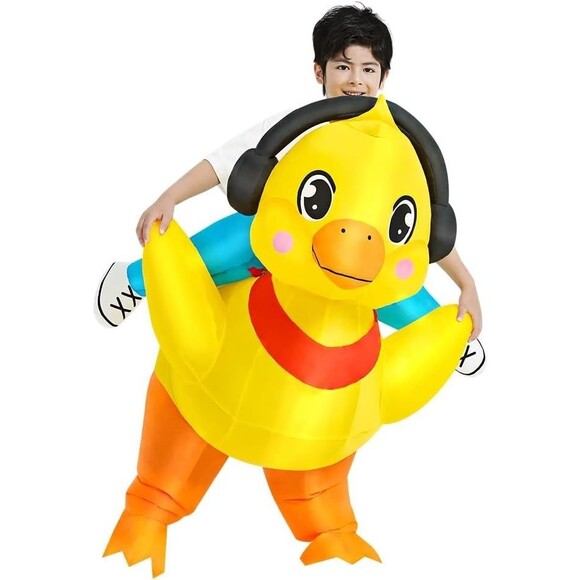 Ride On Duck Inflatable Halloween Costume Air Blow Up Kids 7-10 year Medium - Picture 4 of 11
